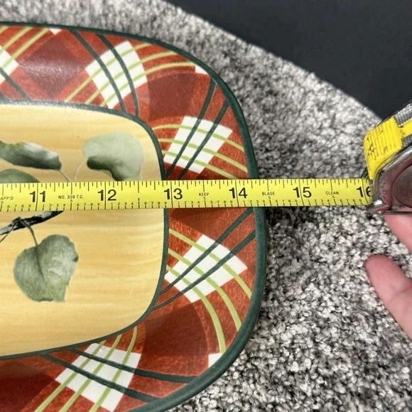 Lenox Christmas Winter Greetings Everyday Tartan Hors D'Oeuvre Tray 14" EUC - Picture 6 of 6